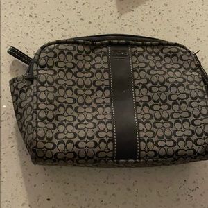Coach Black and Brown Cosmetic Bag